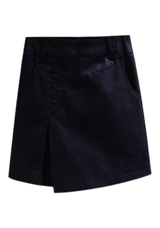 ComfiJean Women’s Denim Skort Side Split Design with Button Details Comfortable Stretch Short Skirt