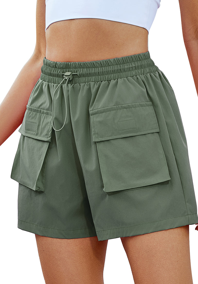 ComfiJean Trendy Cargo Pocket Shorts for Women's Hiking Gym Loose Fit Breathable Casual Athletic  Shorts